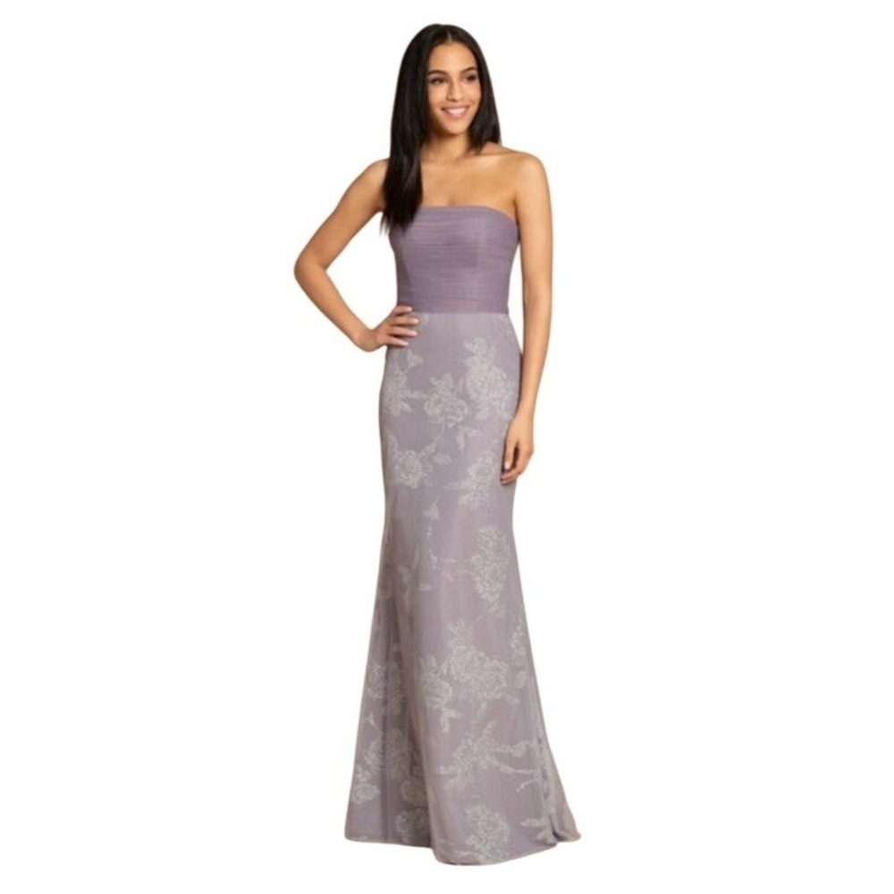 Hayley Paige Occasions Style 5958 Mauve Glitter Tulle Gown NWT 14